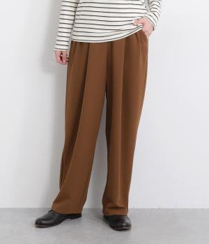 カットジョーゼットタックコクーンパンツ(ブラウン-F)