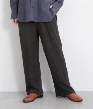 ふくれジャカードイージーパンツ(クロ-F)