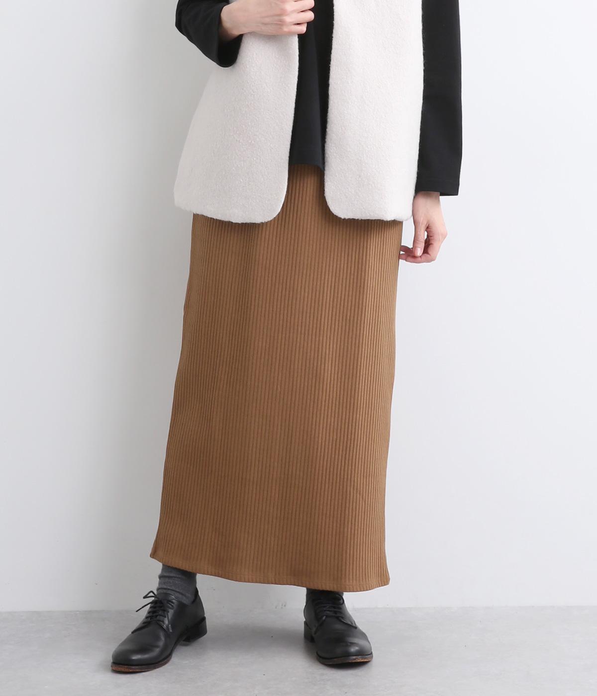 リブナロースカート(ブラウン-F)