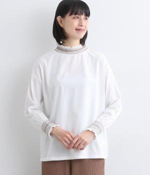 スモッキング刺繍プルオーバー(オフホワイト-F)