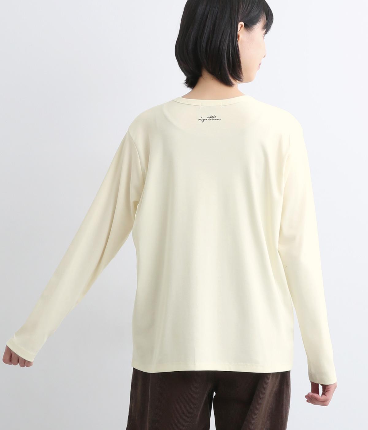 バックロゴカラーロンTEE(アイボリー-F)