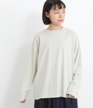 バックロゴカラーロンTEE(オフ杢-F)