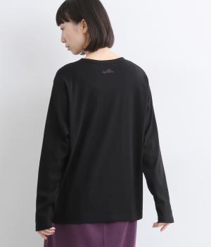 バックロゴカラーロンTEE(クロ-F)