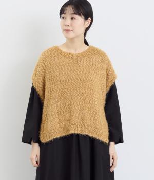 サイドボタンベスト(キャメル-F)