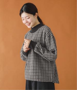 フェイクウールチェック×ニットソードロストヘムプルオーバー