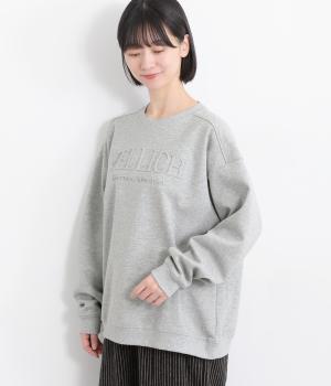 コットンフィールポンチエンボス加工ロゴプルオーバー