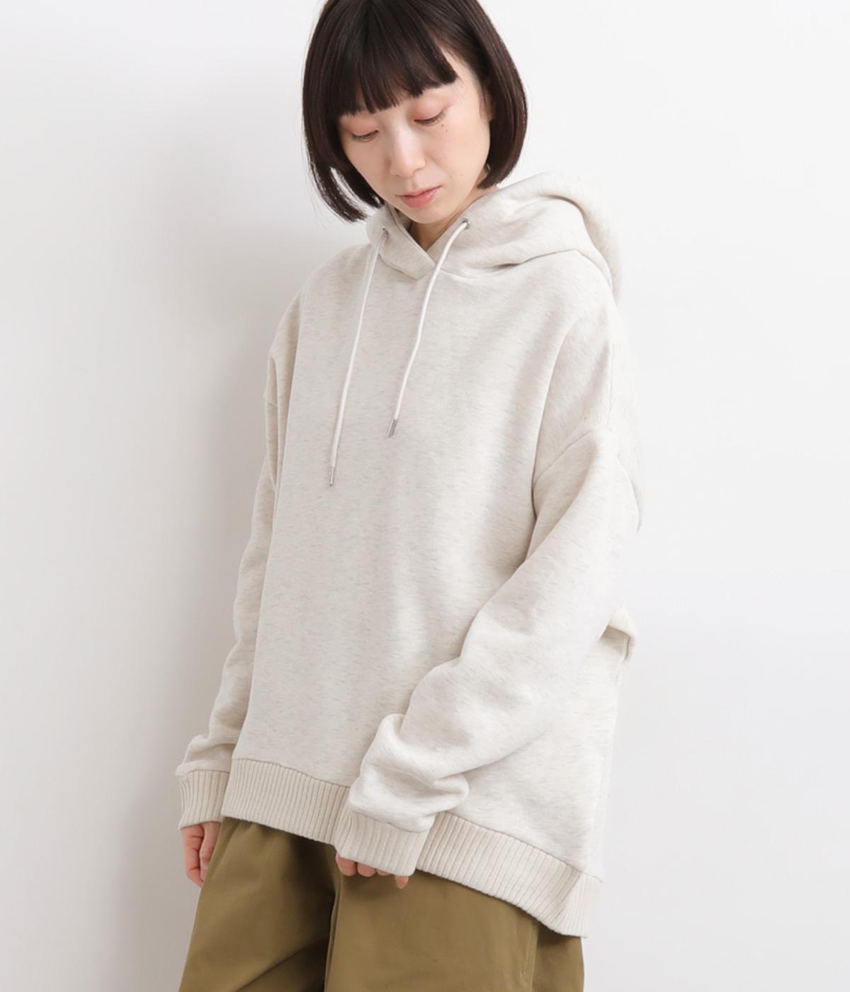 ニットリブフーディ長袖(杢オフ-F)