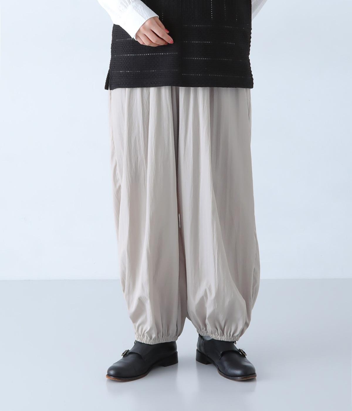 ナイロンヴィンテージローンギャザーバルーンパンツ(ライトグレー-F)