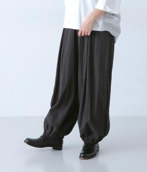 ナイロンヴィンテージローンギャザーバルーンパンツ(チャコール-F)