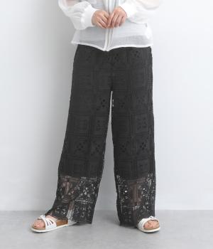 スクエアレースイージーパンツ(クロ-F)