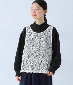 刺繍ラッセルレース2wayベスト