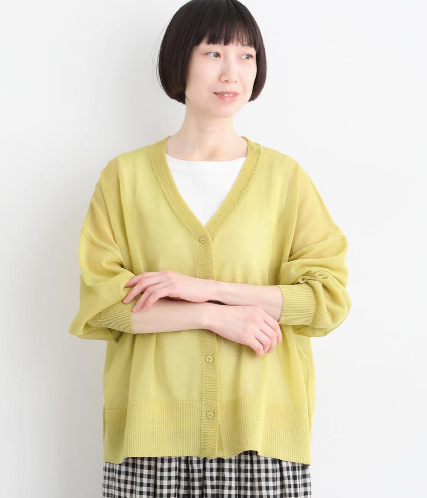 シアーニット ゆるワイドカーディガン