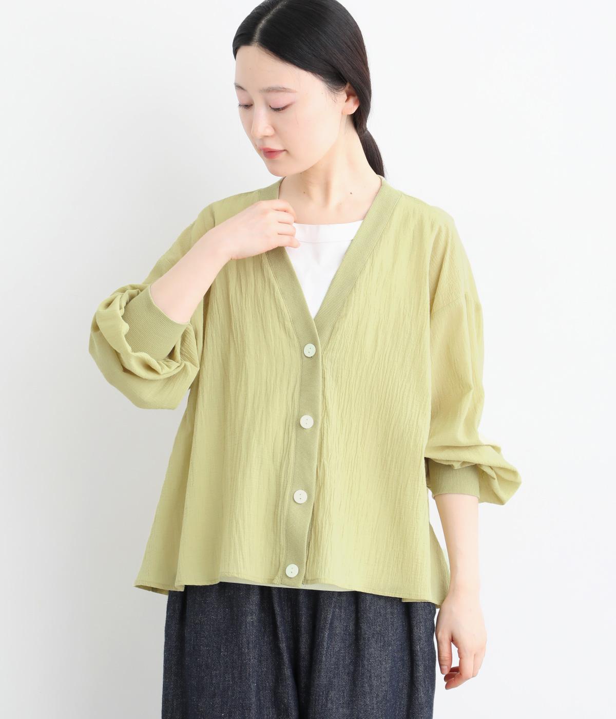 強撚風シアー ギャザーシャツリブカーディガン｜le colis（ルコリ）の 