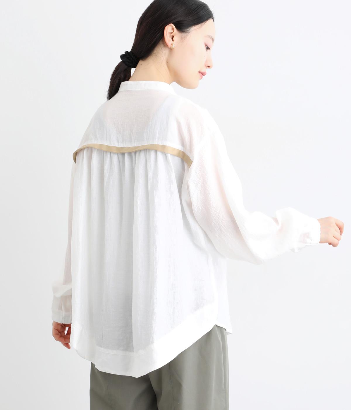 ナチュラルワッシャー バックテープギャザーチュニック(オフ-F)