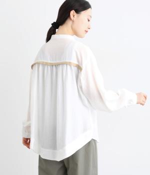 ナチュラルワッシャー バックテープギャザーチュニック(オフ-F)