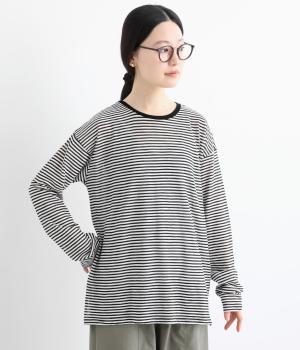 シアーボーダー天竺ロンT(シロ×クロ-F)