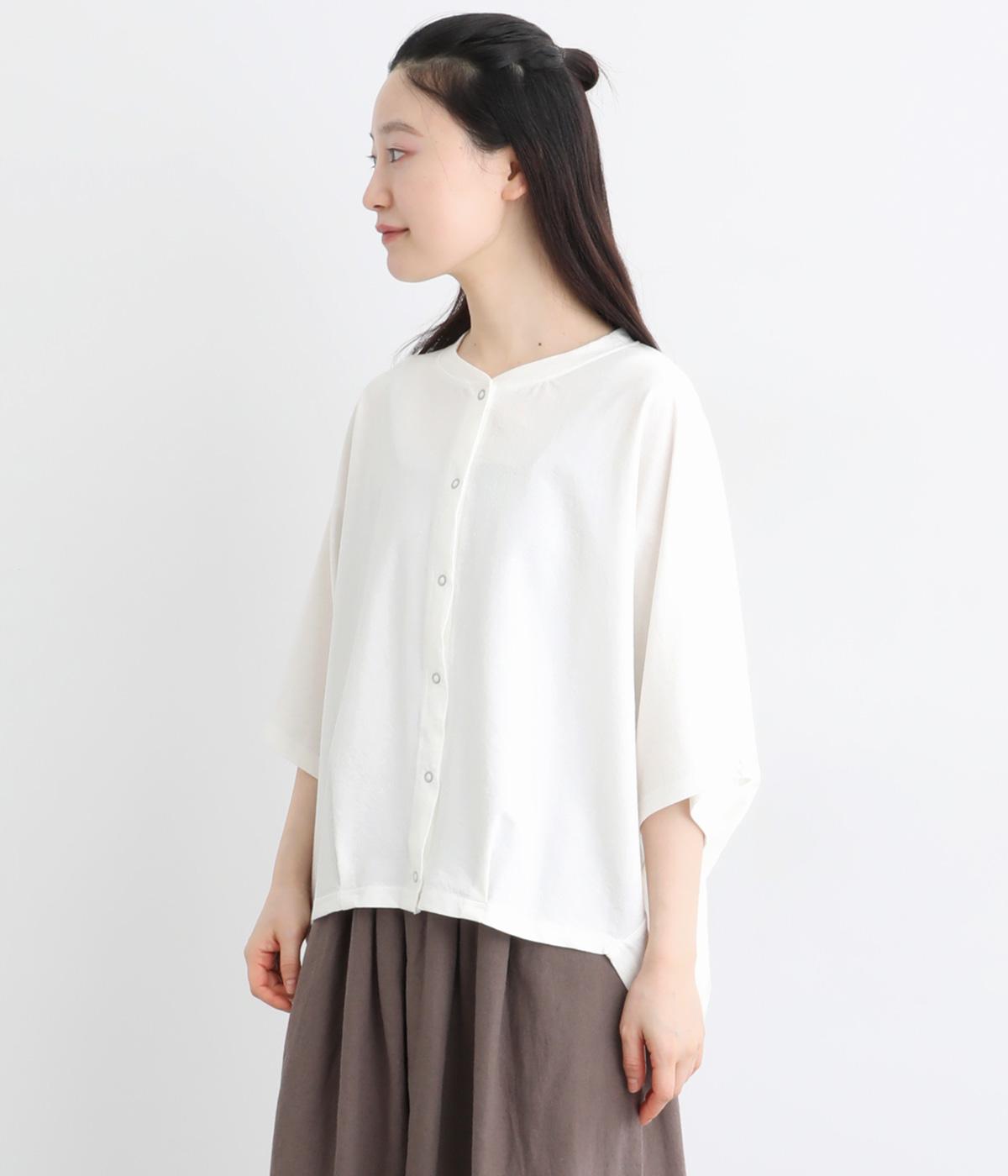 リネンタッチカットソー 6分袖ドルマンタックカーディガン(オフ-F)