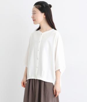 リネンタッチカットソー 6分袖ドルマンタックカーディガン(オフ-F)
