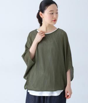 メッシュドルマンプルオーバー×天竺タンク アンサンブル