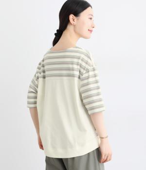 16天竺後ろ切替まるっとプルオーバー5分袖