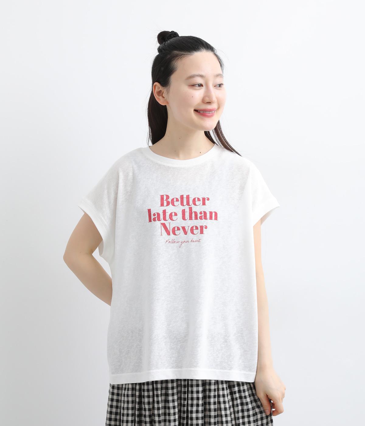 シアー天竺ロゴフレンチスリーブ(オフホワイト-F)