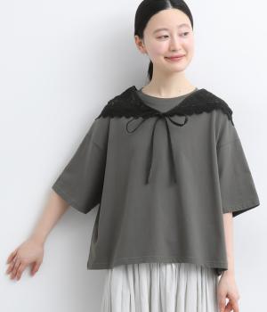 レーススカーフ付き天竺プルオーバー