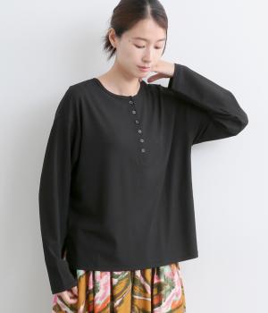 2wayヘンリーネックTEE(クロ-F)
