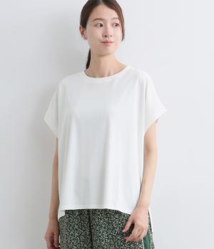 シルケット風スムース　バックラグランTEE(オフ-F)