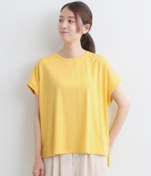 シルケット風スムース　バックラグランTEE(レモン-F)