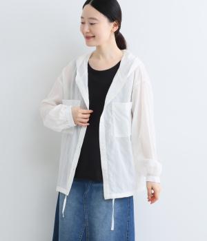 ゆるシャーリングフード裾ドロスト長袖シャツ