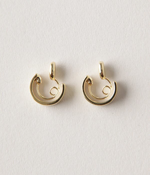 ループフィットイヤリング　シンプルフープ(ゴールド-ONESIZE)