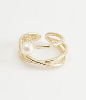 一粒パールリング(ゴールド-ONESIZE)