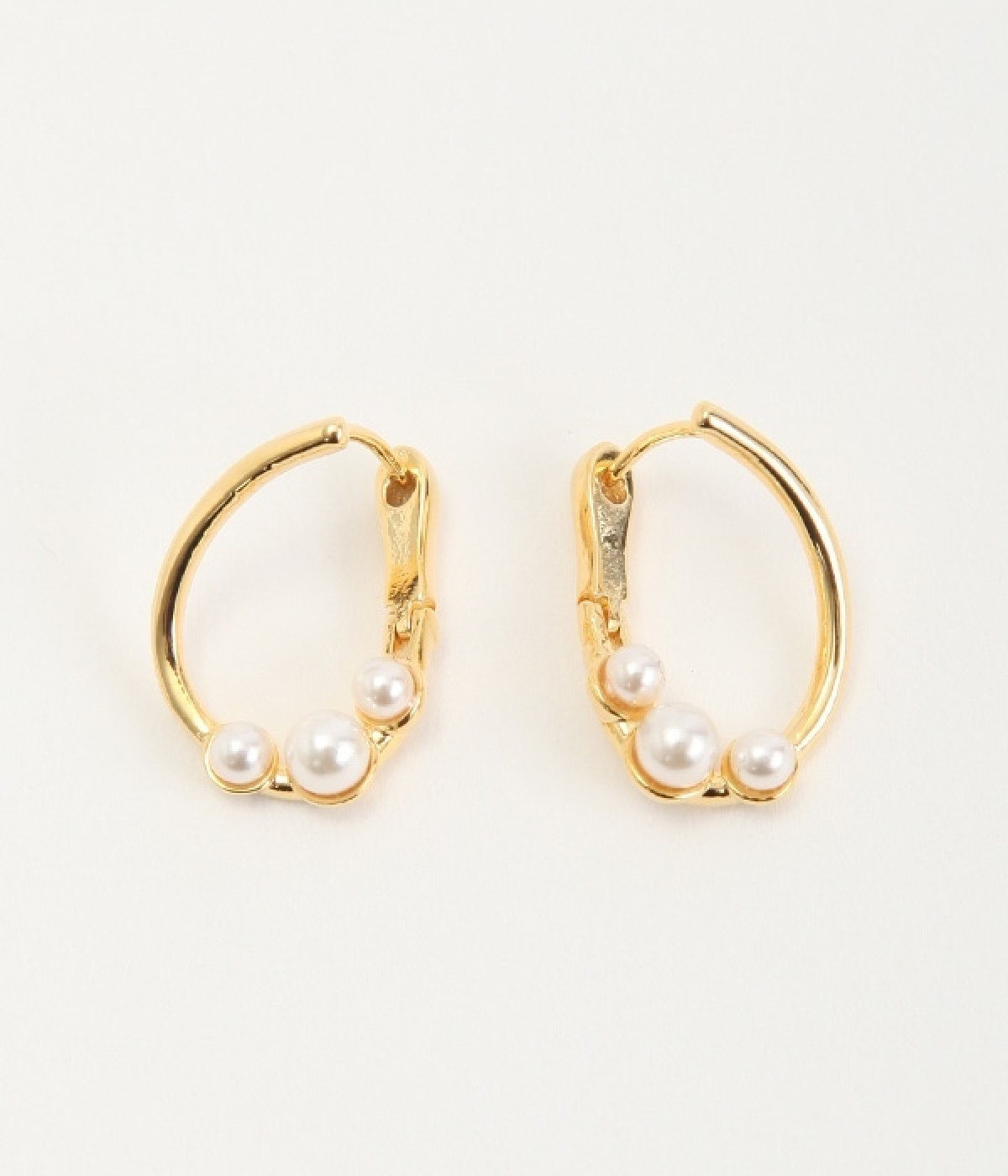 パール付きピアス(ゴールド-ONESIZE)