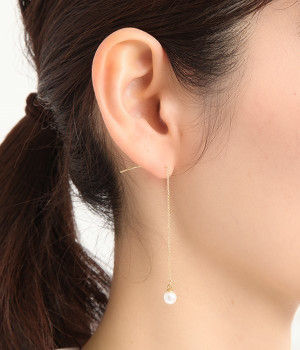 パールロングピアス(ゴールド-ONESIZE)