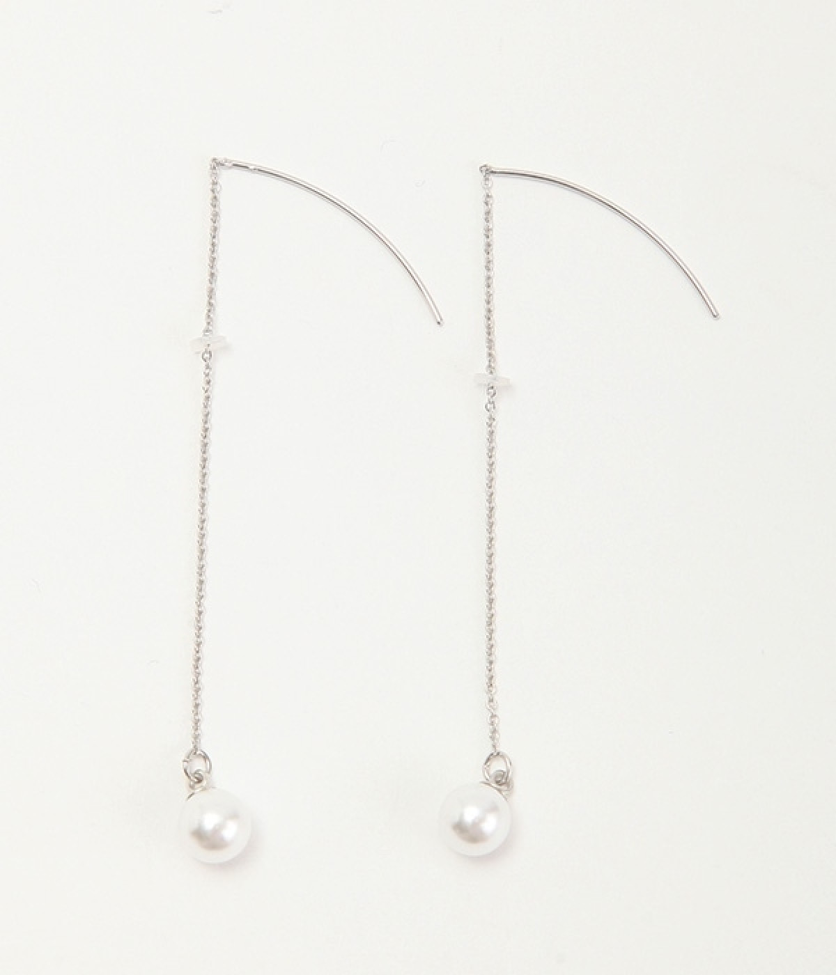 パールロングピアス(シルバー-ONESIZE)