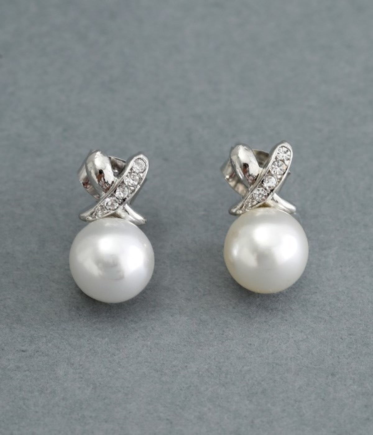 クロスラインパールピアス(シルバー-ONESIZE)