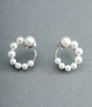 パールサークルピアス(シルバー-ONESIZE)