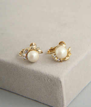 パールリーフイヤリング(ゴールド-ONESIZE)