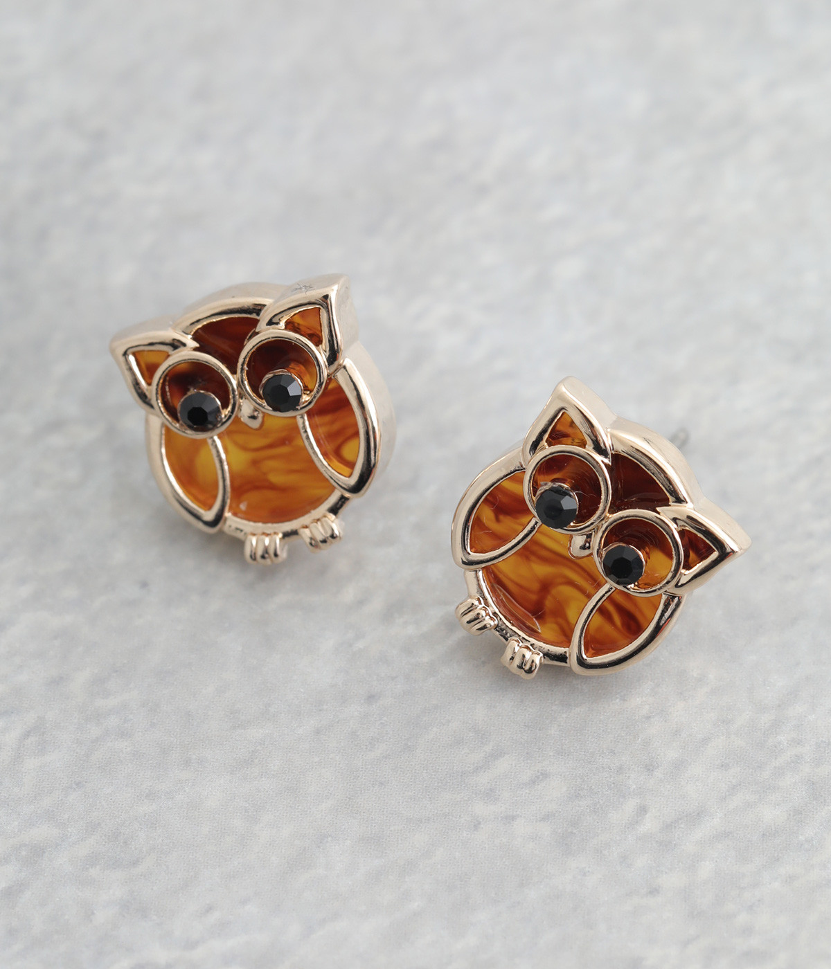 ふくろうピアス(ブラウン-ONESIZE)