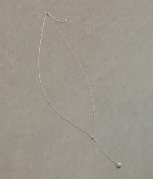 淡水パールY字スライドネックレス(シルバー-F)
