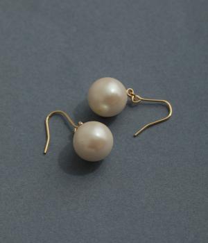 1粒パールフックピアス(ゴールド-F)