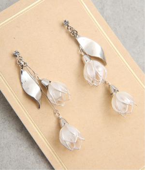 ワイヤーフラワーピアス(シルバー-F)