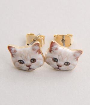 キャットフェイスピアス(ベージュ-F)