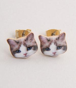 キャットフェイスピアス(ホワイト-F)