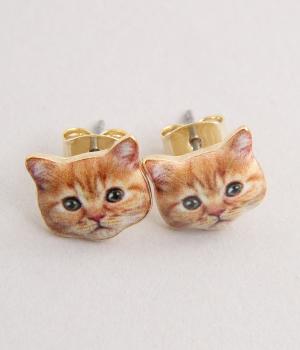 キャットフェイスピアス(キャメル-F)