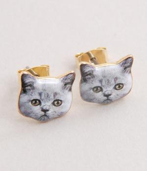 キャットフェイスピアス(グレー-F)