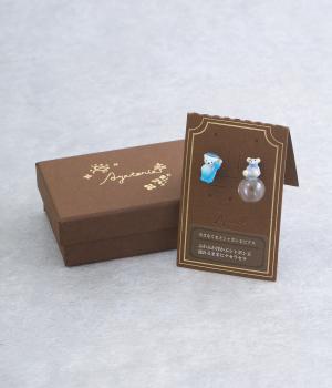 小さなくまとシャボン玉ピアス(カラー1-F)