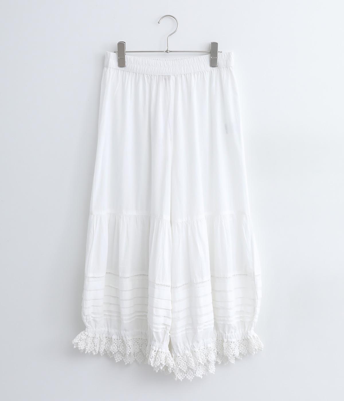 ローンキャンブリックはしごレース×ピンタックバルーンパンツ(オフ-M)