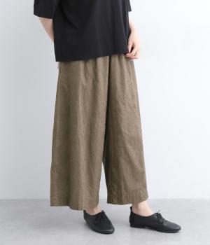 ローンキャンブリック刺繍オーバーレースリラックスワイドパンツ(モカ-L)