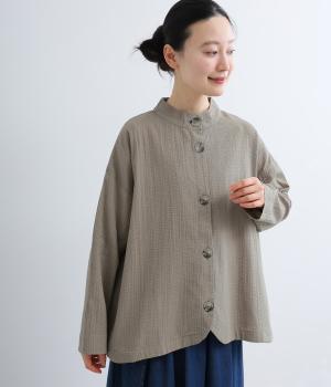 コットンシアサッカー　ジャケット(グレー-M)